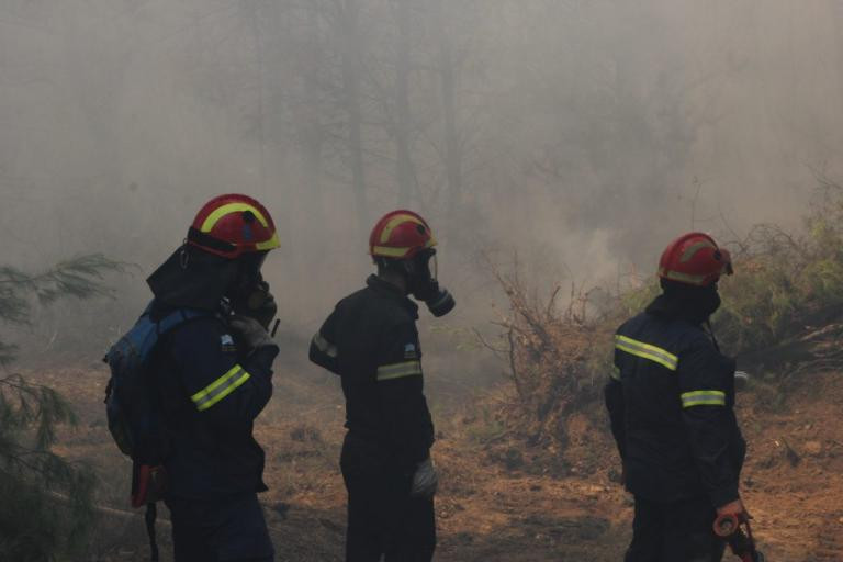 Οι ήρωες πυροσβέστες – Σφίγγουν τα δόντια και συνεχίζουν να παλεύουν με την μεγάλη φωτιά (εικόνες)